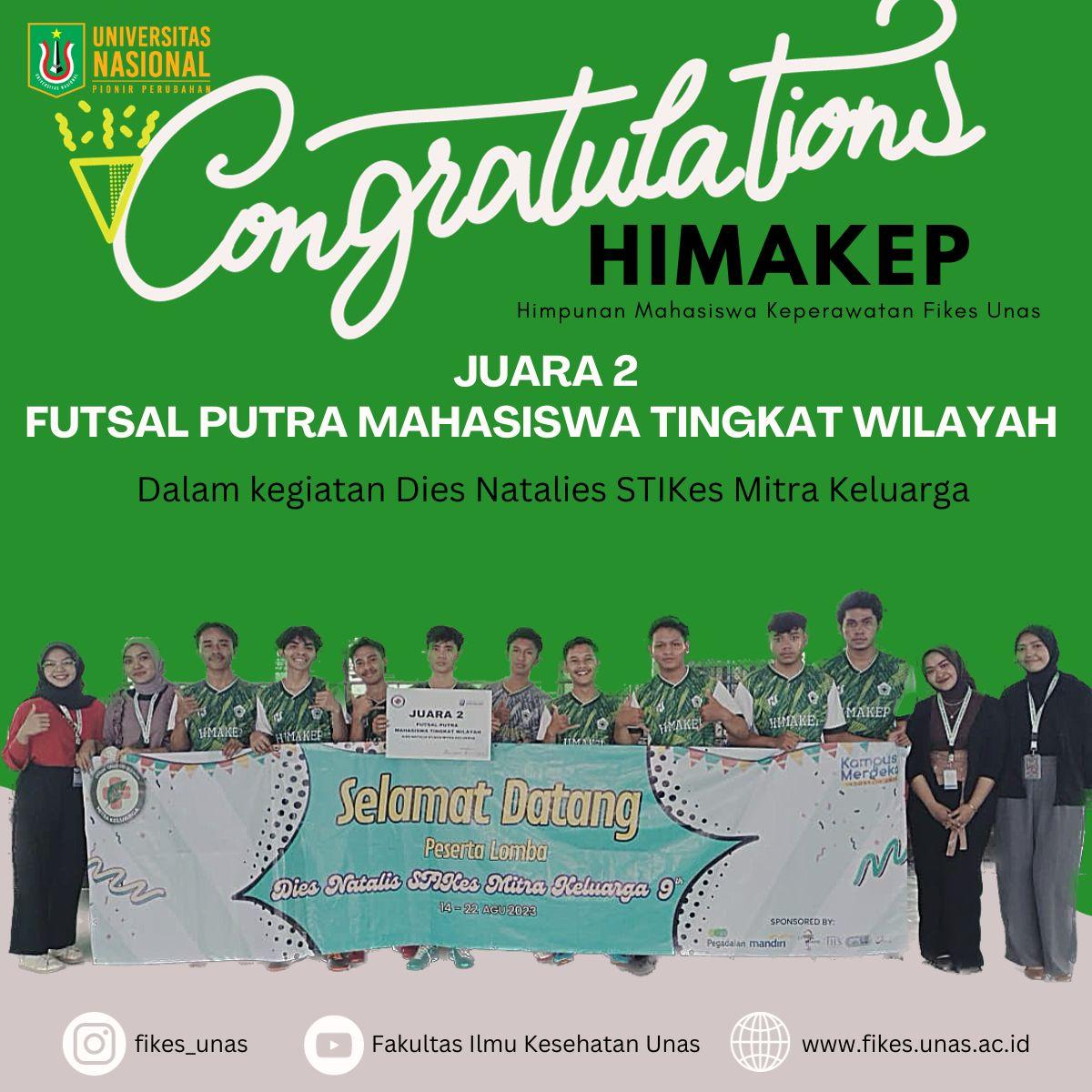 Read more about the article Himakep Fikes Unas Raih Juara 2 Futsal Putra